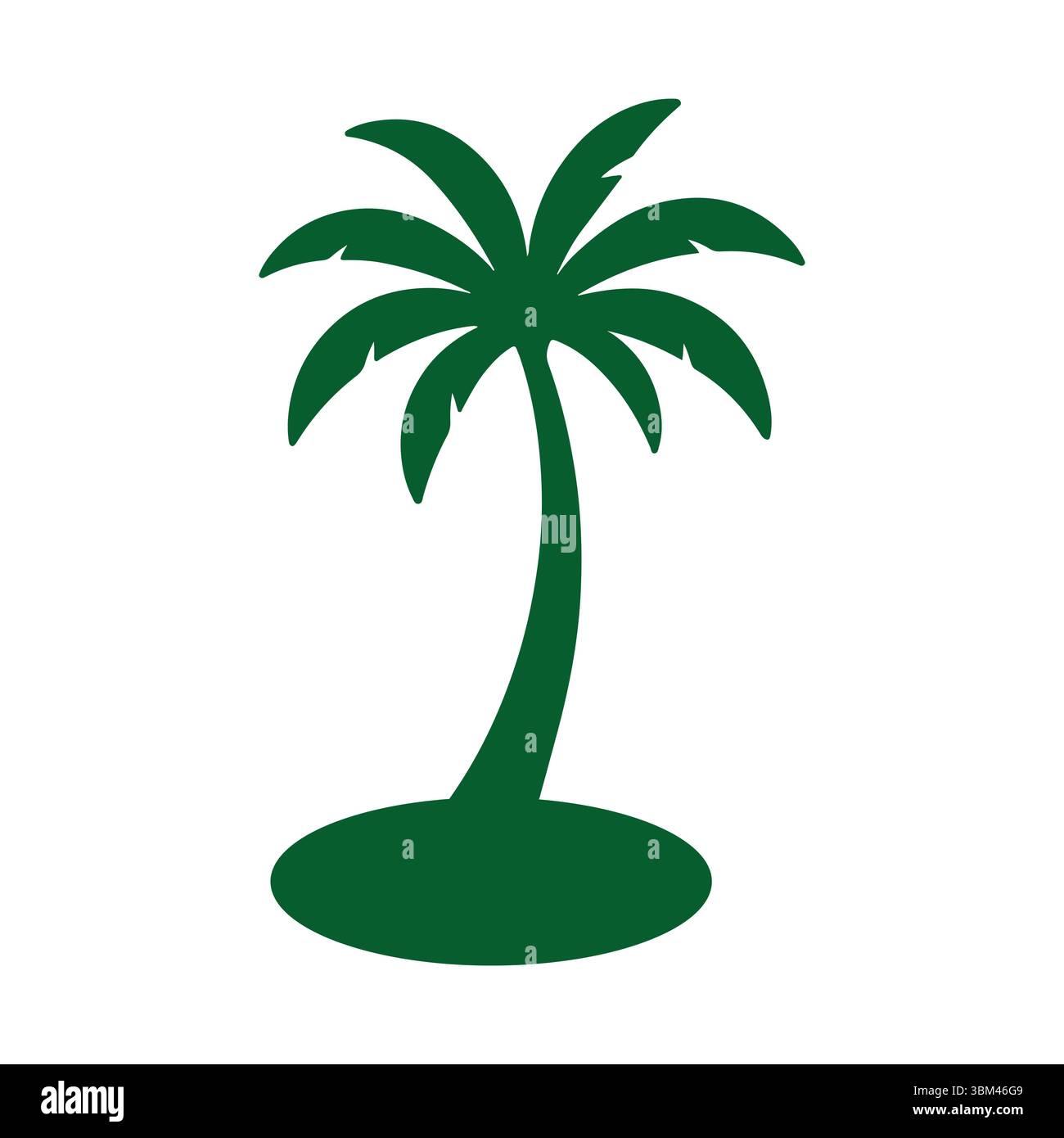 Vecteur Silhouette Green Palm Tree isolé Illustration de Vecteur