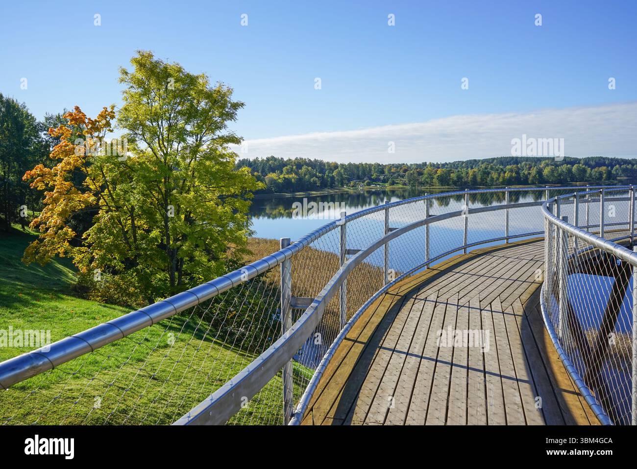 Pont d'observation à Zarasai, Lituanie Banque D'Images
