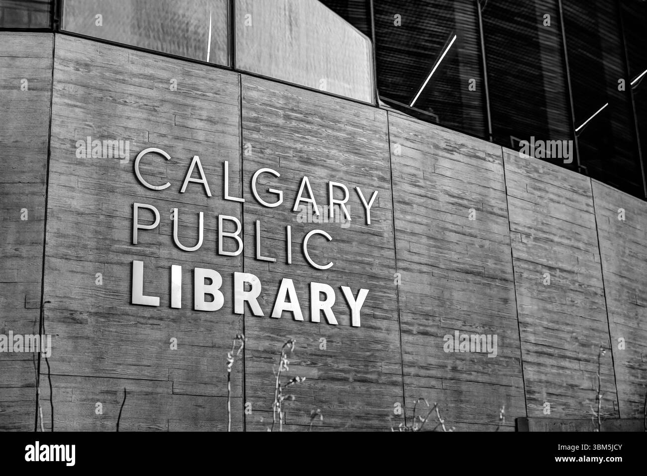 Détails architecturaux de la bibliothèque de Calgary à Calgary, Alberta Banque D'Images