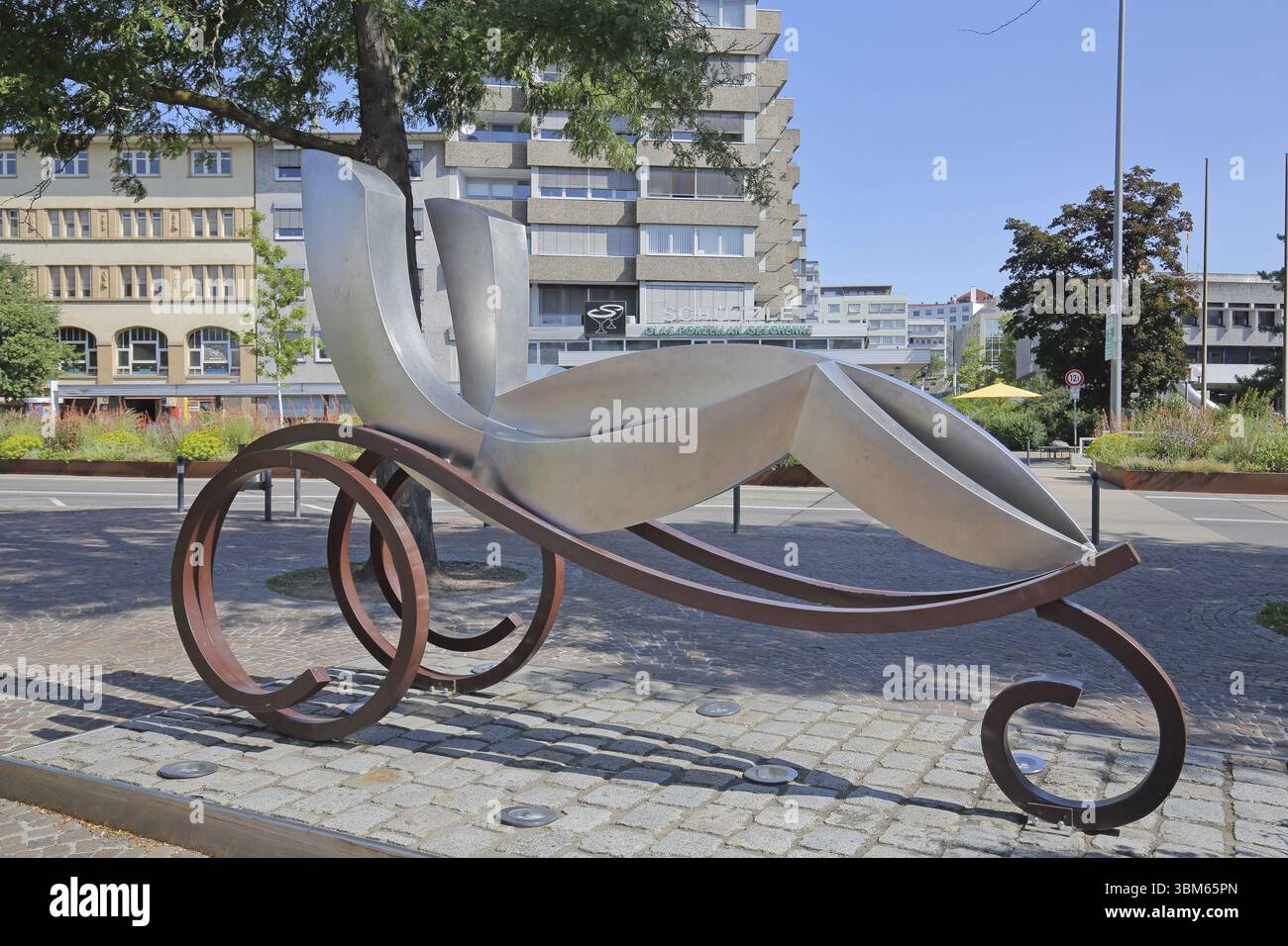 Mémorial Bertha Benz par René Dantes 2017, mémoire de Bertha Benz femme de Carl Benz avec le premier voyage automobile motorisé de Pforzheim à Mannheim Banque D'Images