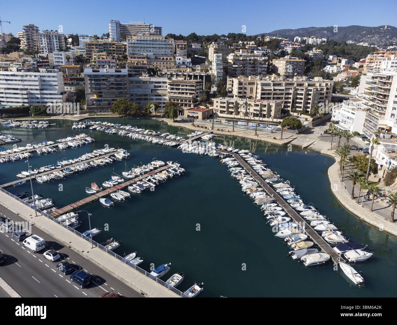 CAN Barbara Dock vue aérienne, Palma de Majorque, Îles Baléares, Espagne, Europe Banque D'Images