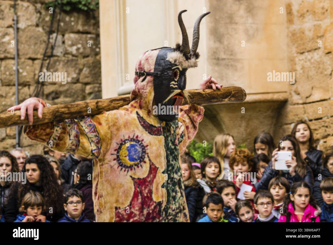 Démon, danse cossiers, danse folklorique mallorque, Algaida, Majorque, îles baléares, Espagne, Europe Banque D'Images