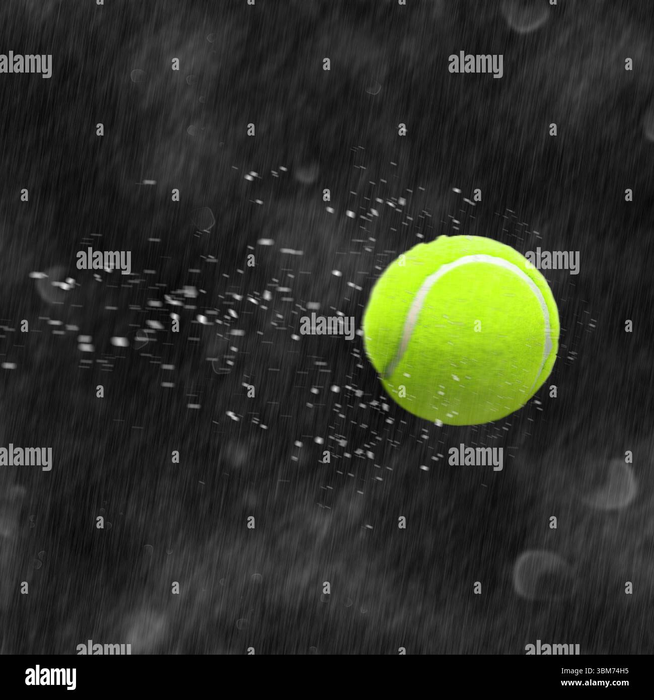 Gros plan sur une balle de tennis en plein air Banque D'Images