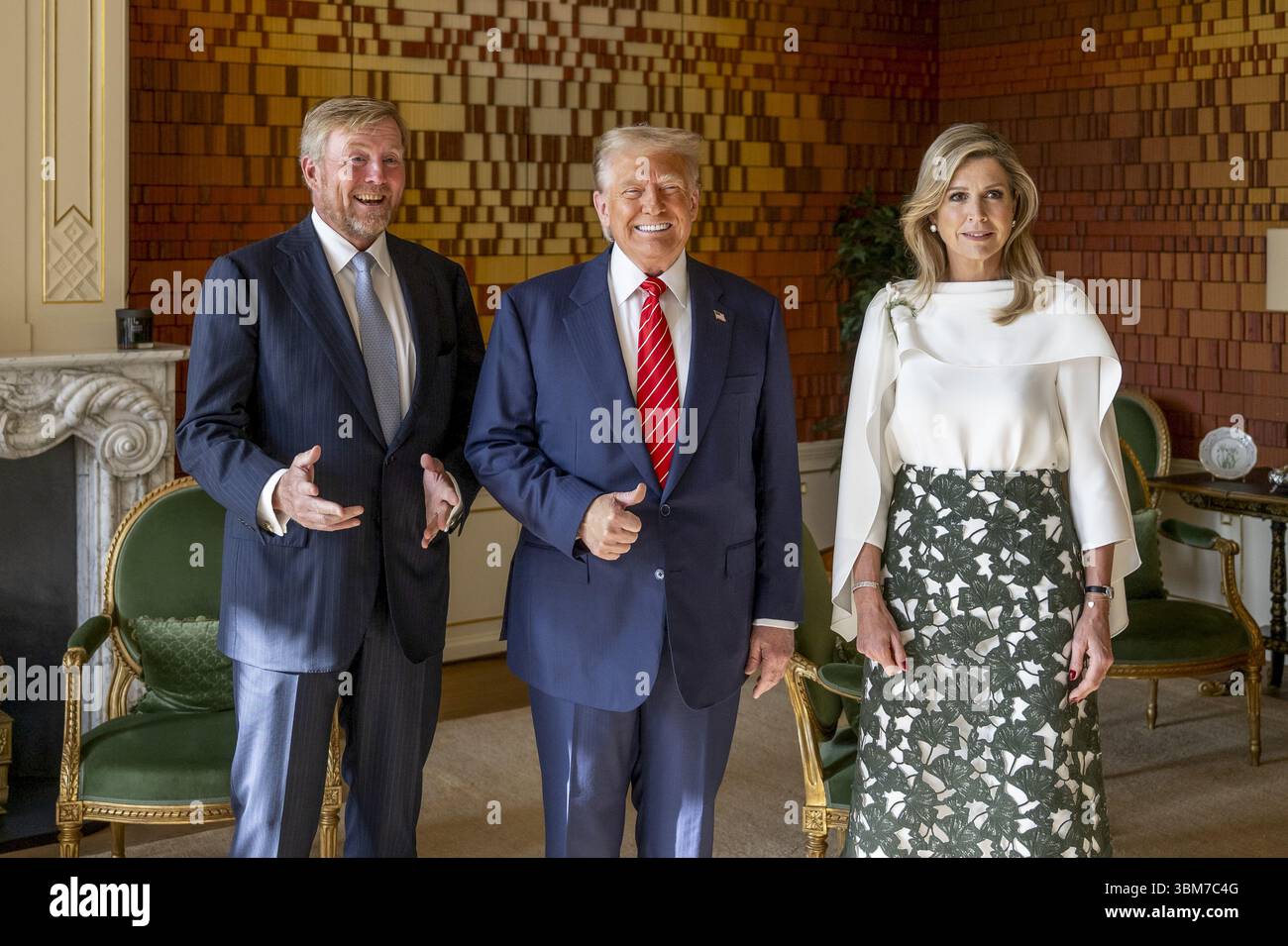 Den Haag, pays-Bas, 2025-06-25 08 :31 :28 la Haye, 25-06-2025, huis Ten Bosch PalaceKing Willem Alexander et la reine Maxima reçoivent le président américain Donald Trump au huis Ten Bosch Palace. PHOTO : NLBeeld/POOL/Frank van Beek crédit : NL Beeld / Patrick van EMST Banque D'Images