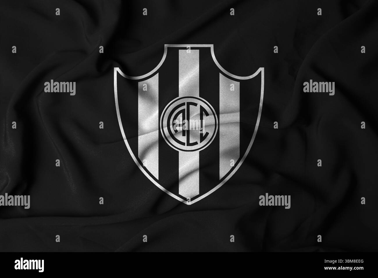 Pringsewu, Lampung ; 25 juin 2025 ; logo du drapeau du Central Cordoue SDE Football Club dans la ligue Argentine de football de première division Banque D'Images