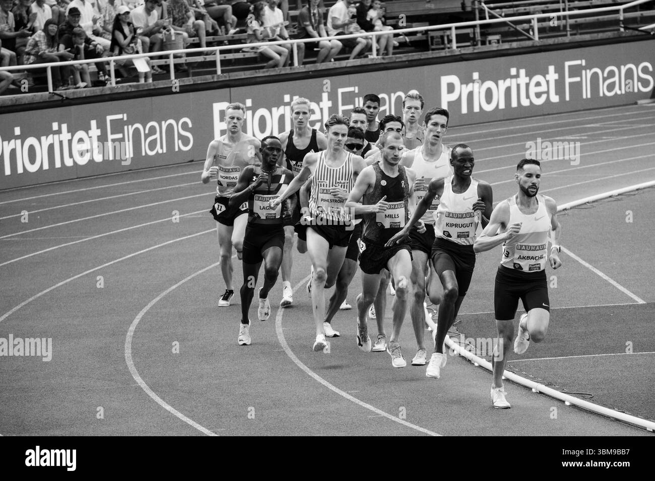 1500 m HOMME, DIAMOND LEAGUE 2025 : le 1500 m homme au galan Bauhaus 2025 de la Wanda Diamond League. Compétition annuelle d'athlétisme au stade olympique de Stockholm, Stockholm, Suède, le 15 juin 2025. Photo : Rob Watkins/Alamy Live News Banque D'Images