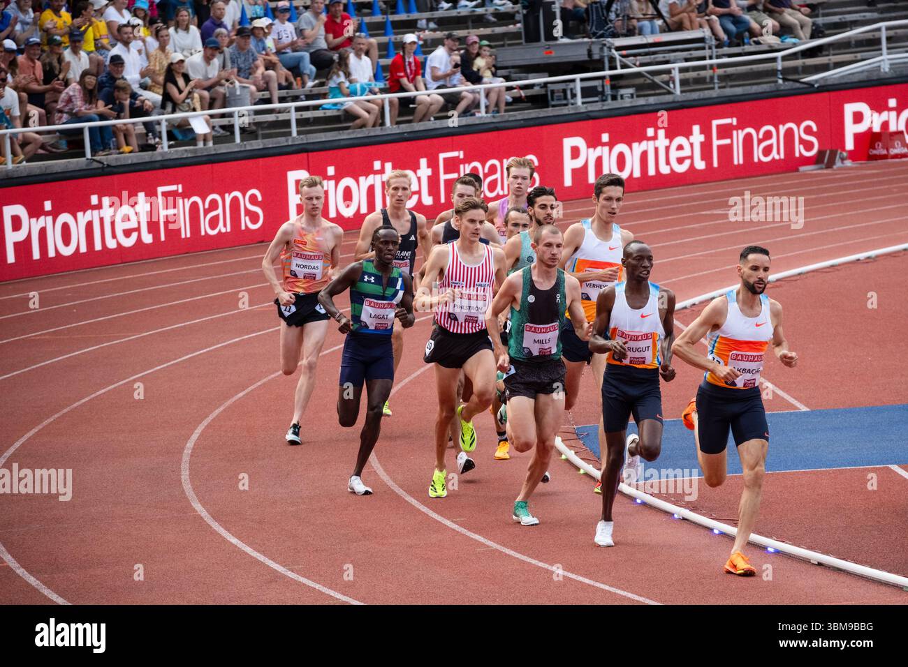 1500 m HOMME, DIAMOND LEAGUE 2025 : le 1500 m homme au galan Bauhaus 2025 de la Wanda Diamond League. Compétition annuelle d'athlétisme au stade olympique de Stockholm, Stockholm, Suède, le 15 juin 2025. Photo : Rob Watkins/Alamy Live News Banque D'Images