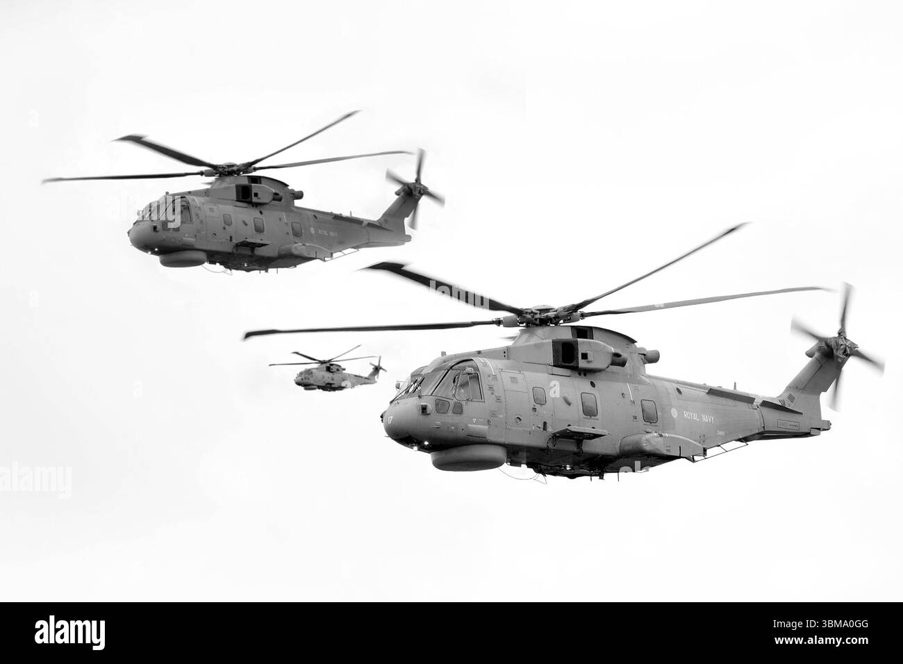 Royal Navy Agusta Westland AW101, ZH858, hélicoptère de guerre anti-sous-marine 'B' (ASW), HMS Sultan à Gosport Banque D'Images
