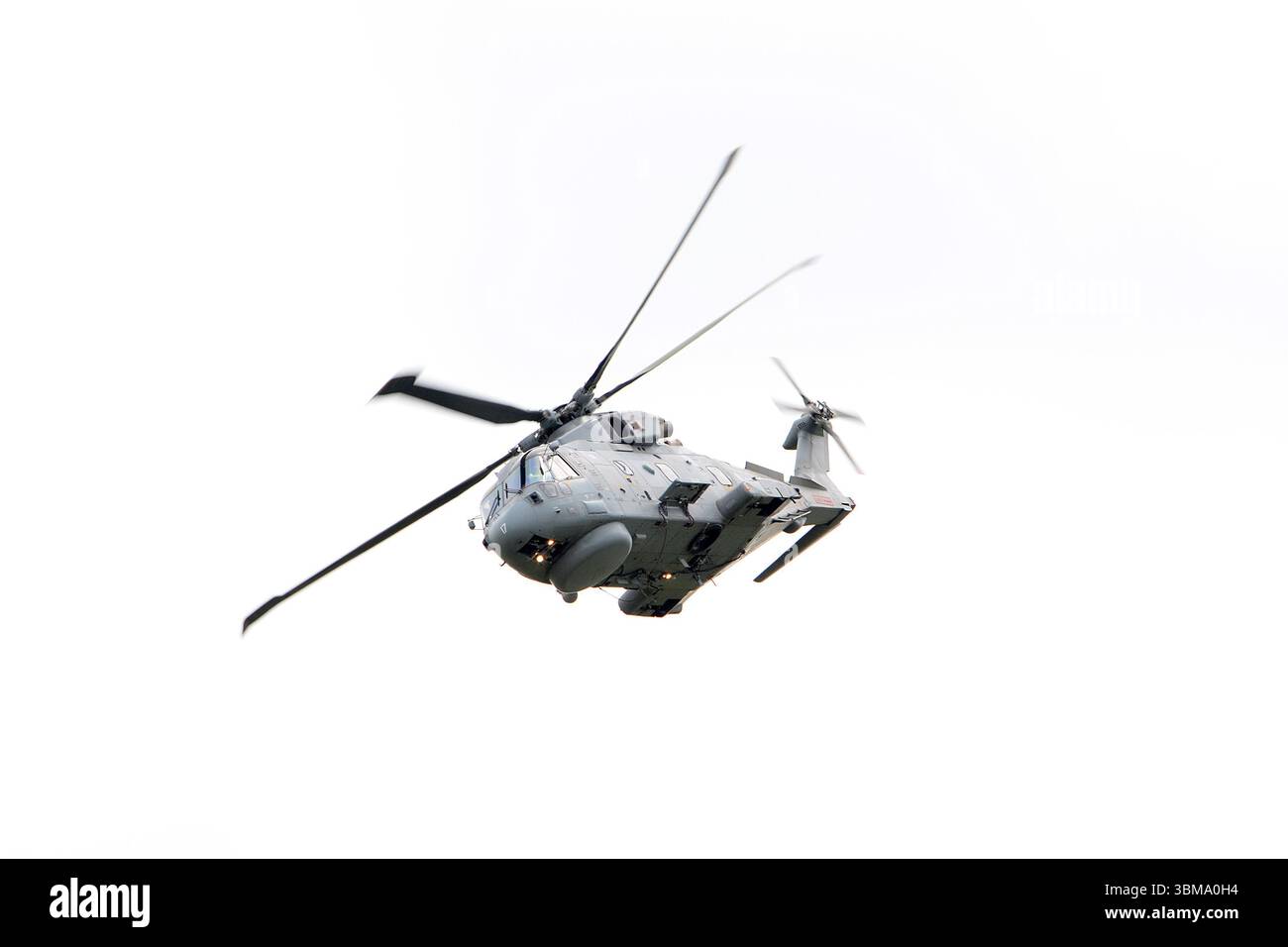 Royal Navy Agusta Westland AW101, ZH858, hélicoptère de guerre anti-sous-marine 'B' (ASW), HMS Sultan à Gosport Banque D'Images