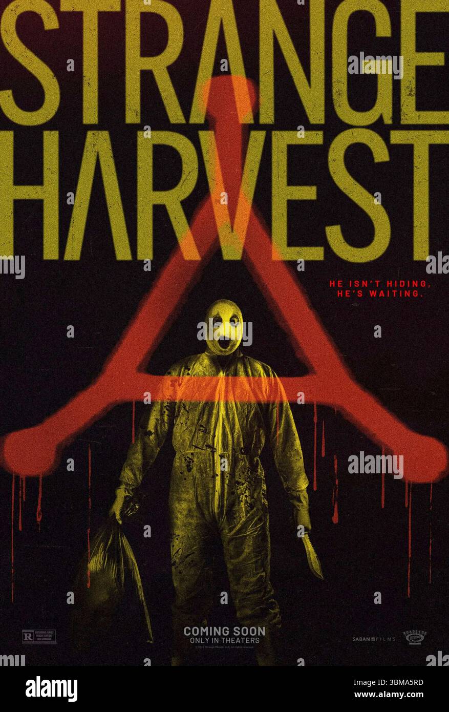 Strange Harvest (2024) réalisé par Michael Mongillo et mettant en vedette Peter Zizzo, Terri Apple et Andy Lauer. Les détectives sont poussés dans une chasse effrayante à Mr. Shiny, un tueur en série sadique du passé dont le retour marque le début d'une nouvelle vague de crimes grotesques et surnaturels liés à une force cosmique sombre. Affiche avancée AMÉRICAINE UNIQUEMENT POUR USAGE ÉDITORIAL. Crédit : BFA / Saban films Banque D'Images