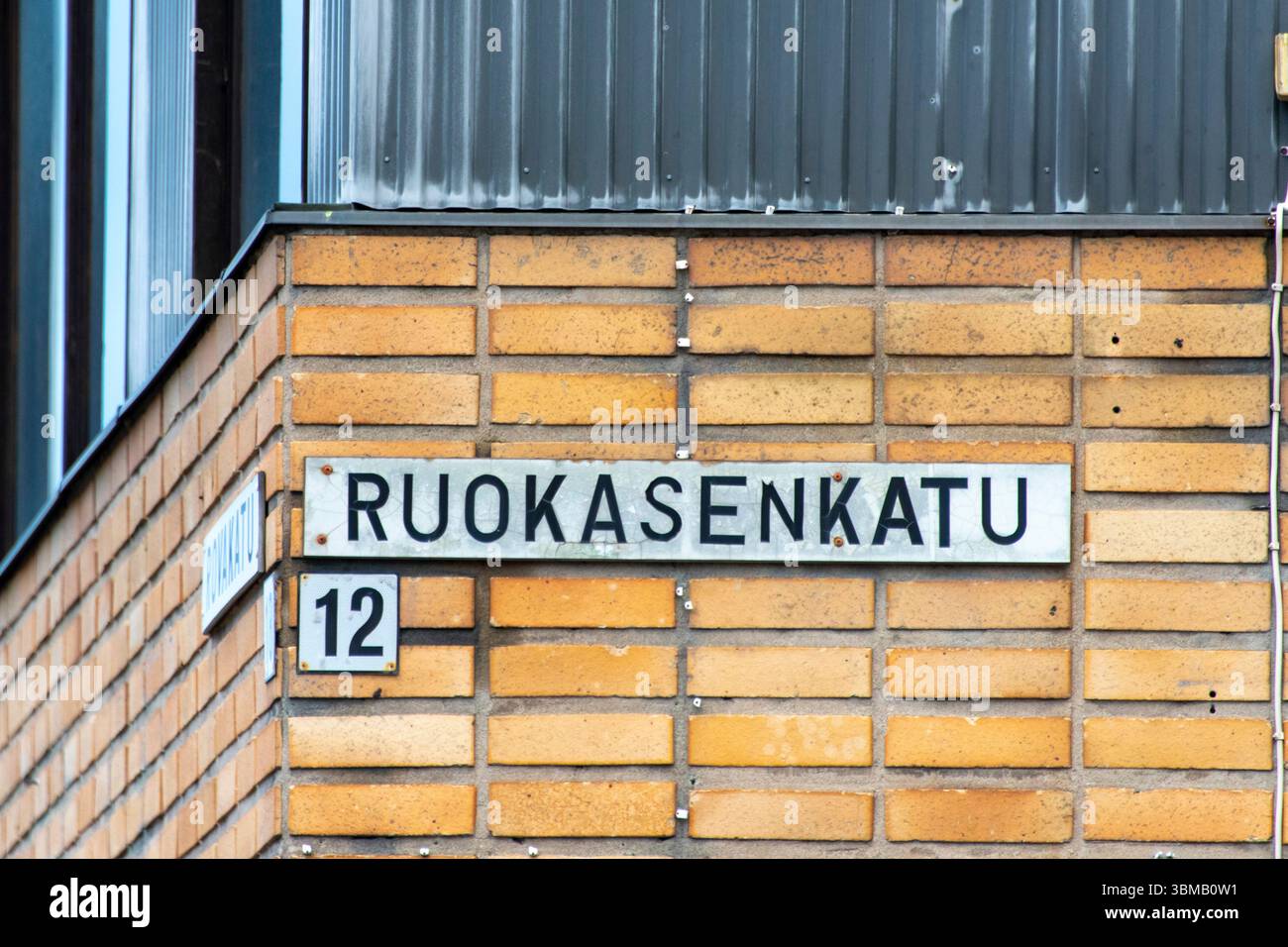 Nom de rue à Rovaniemi - Finlande Banque D'Images