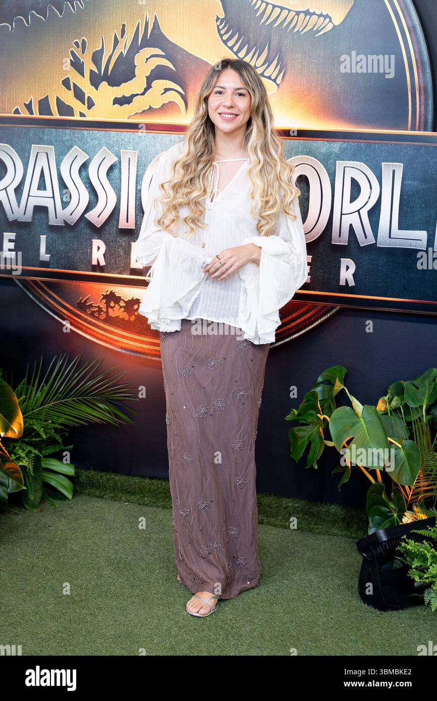 Rebeca Ruiz assiste à la première de Jurassic World : El Renacer à l'Espacio Ibercaja Delicias le 25 juin 2025 à Madrid, Espagne (crédit : Miguel Escavias/Alfa images/Alamy Live News) Banque D'Images