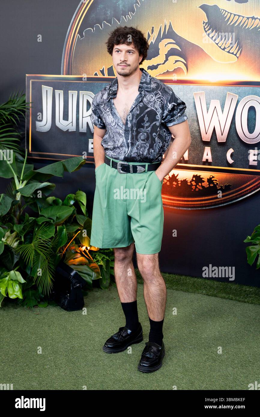 Alejandro Gordonove assiste à la première de Jurassic World : El Renacer à l'Espacio Ibercaja Delicias le 25 juin 2025 à Madrid, Espagne (crédit : Miguel Escavias/Alfa images/Alamy Live News) Banque D'Images