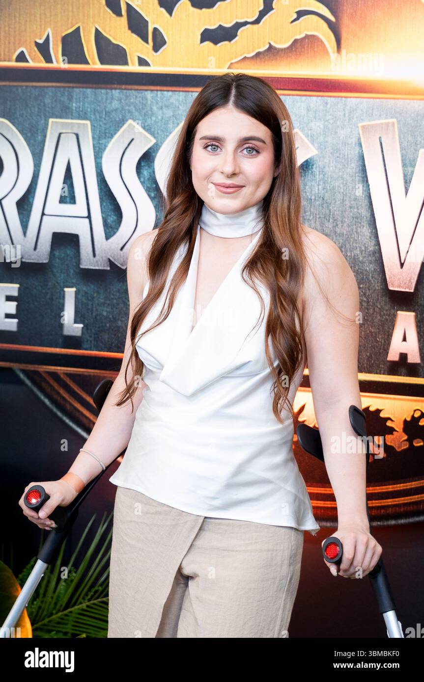 RoRo assiste à la première de Jurassic World : El Renacer à l'Espacio Ibercaja Delicias le 25 juin 2025 à Madrid, Espagne (crédit : Miguel Escavias/Alfa images/Alamy Live News) Banque D'Images