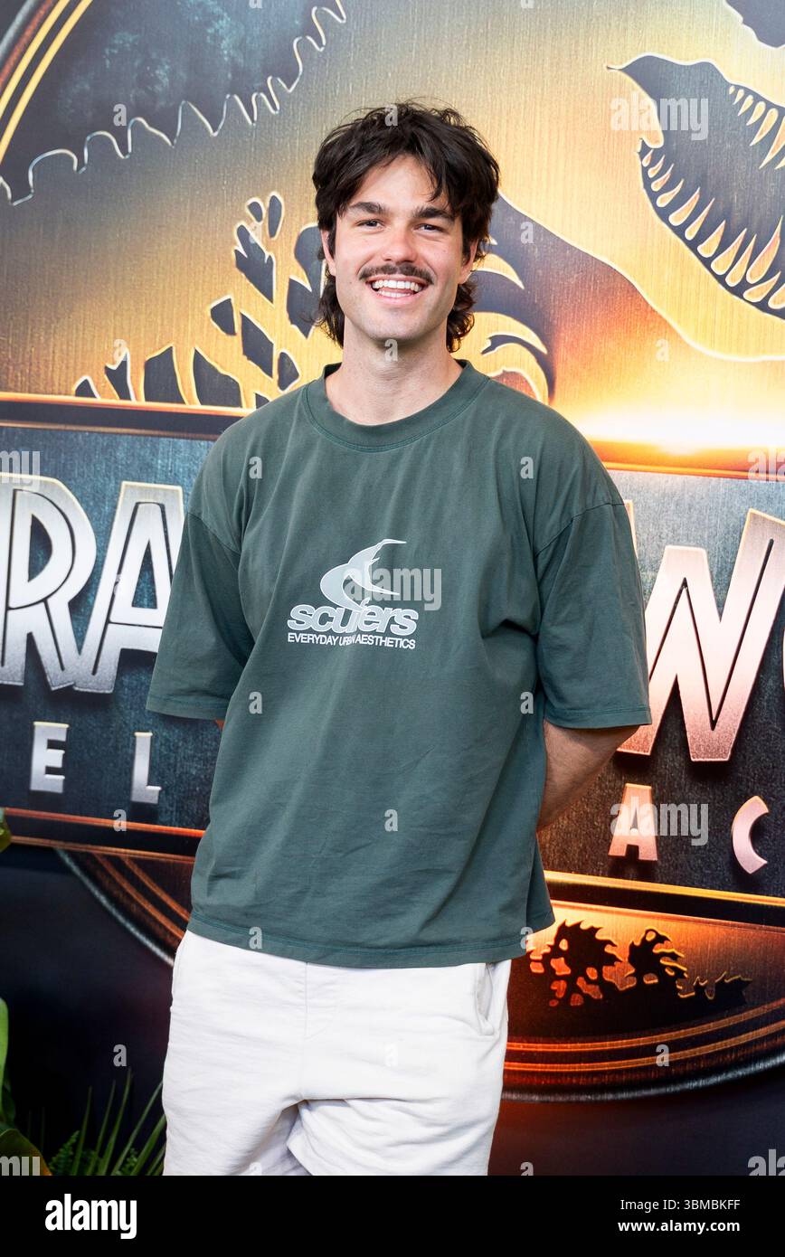 Peldaños assiste à la première de Jurassic World : El Renacer à l'Espacio Ibercaja Delicias le 25 juin 2025 à Madrid, Espagne (crédit : Miguel Escavias/Alfa images/Alamy Live News) Banque D'Images