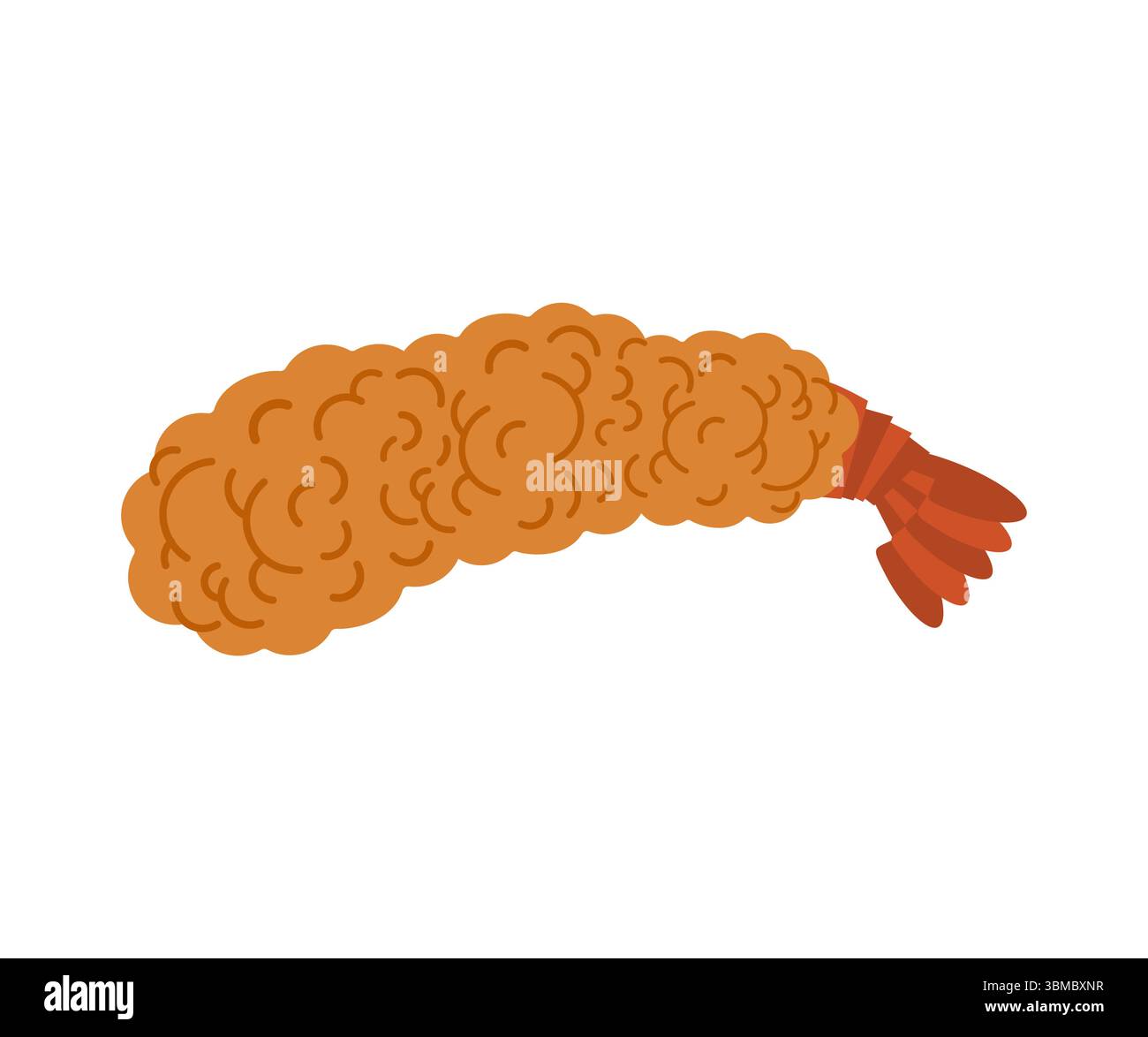 Crevettes frites isolées. Crevettes dans la pâte Illustration de Vecteur