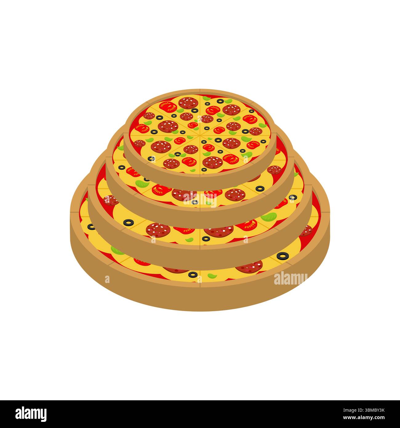 Pizza Pyramid. Pizza Slice Pyramid Illustration de Vecteur