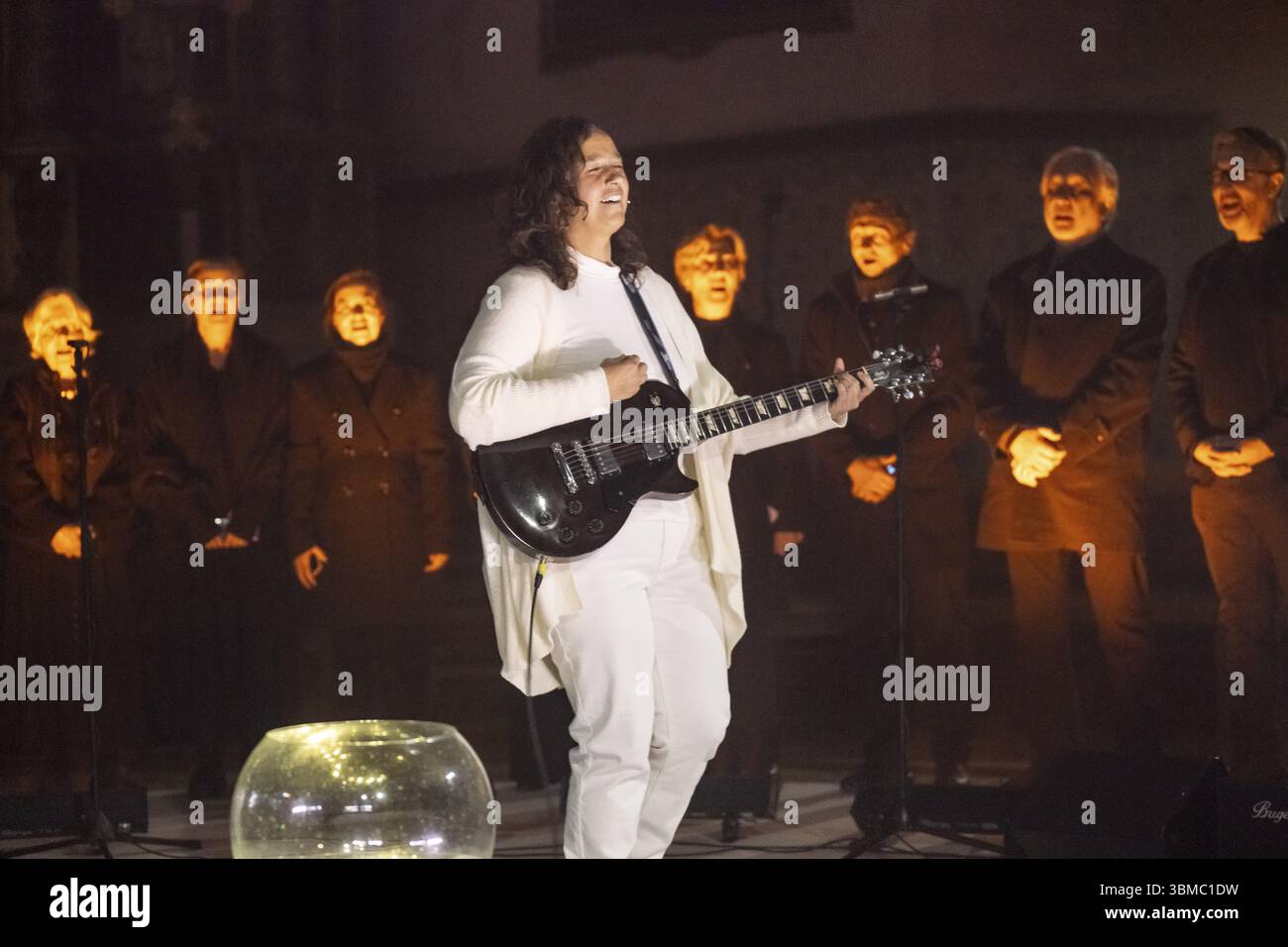 Concert expérimental SibilÂ·Lab, chant de la sibil.la, (Fundacio Mallorca Literaria), Couvent de Sant Vicenc Ferrer, Manacor, Majorque, Espagne, Euro Banque D'Images