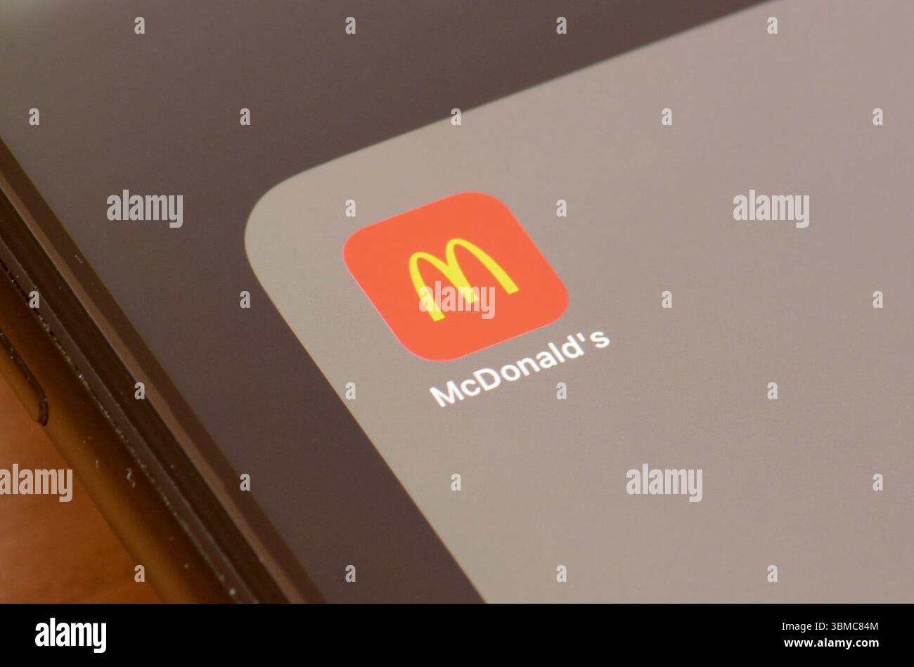 Application alimentaire McDonalds sur l'écran du smartphone Banque D'Images