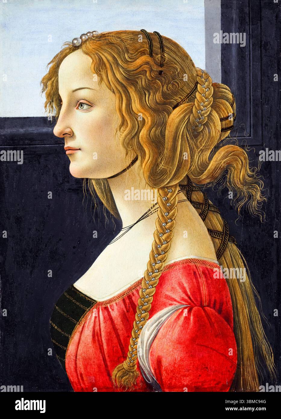 Sandro Botticelli, Portrait d'une jeune femme (Simonetta Vespucci), peinture à la tempera sur bois, 1475-1480 Banque D'Images
