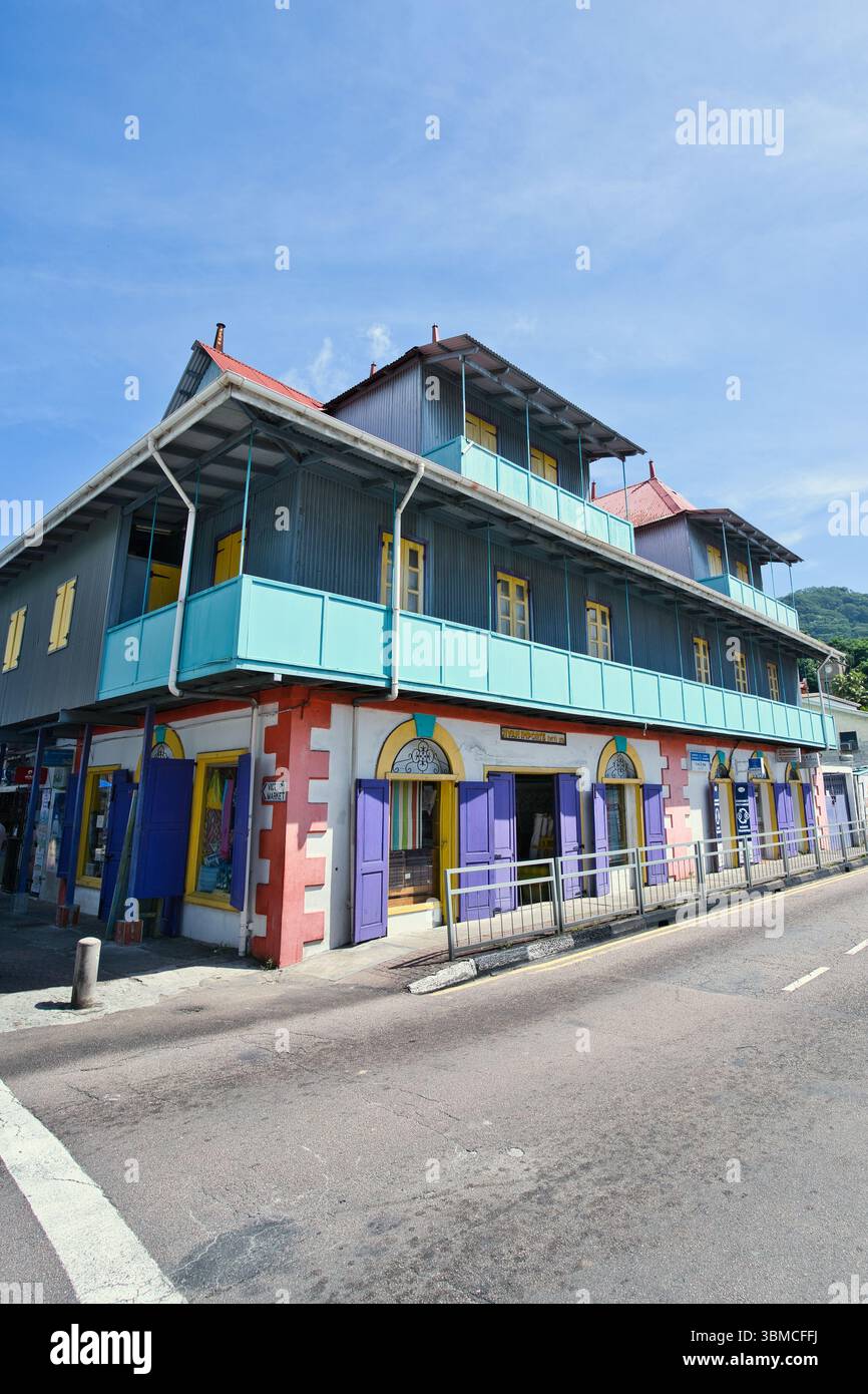 Mahé Seychelles 29.05.25 bâtiment d'importation Jivan, situé au coeur de Victoria Banque D'Images