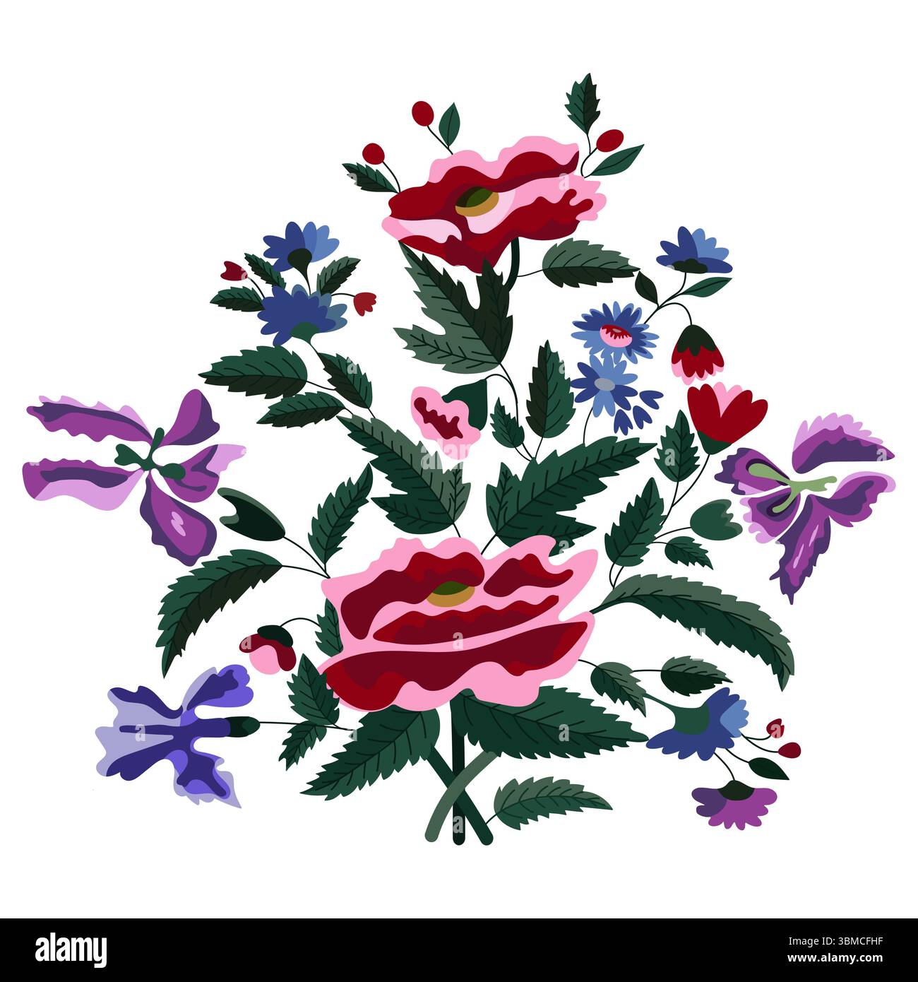 Floral ukrainien ornement Folk Ethnic Print Illustration de Vecteur