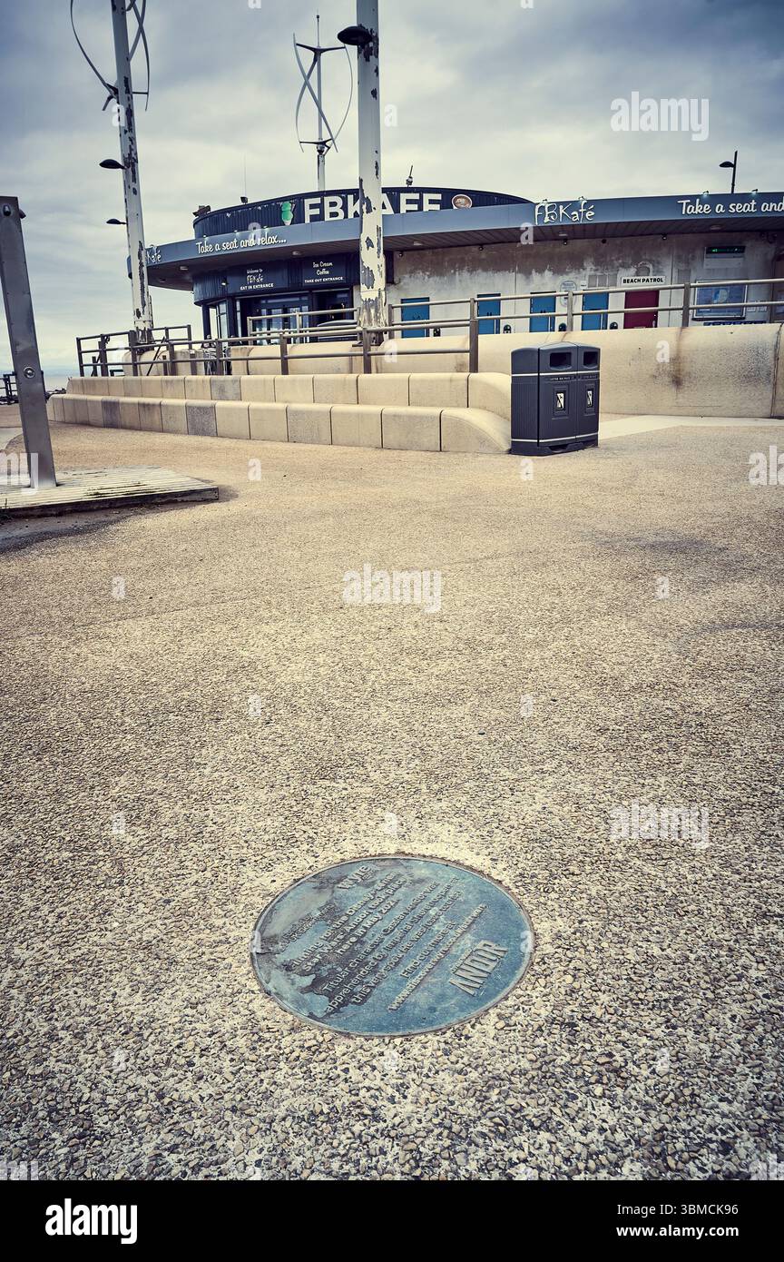Café à Cleveleys utilisé dans le tournage de Disneys Star Wars production Banque D'Images
