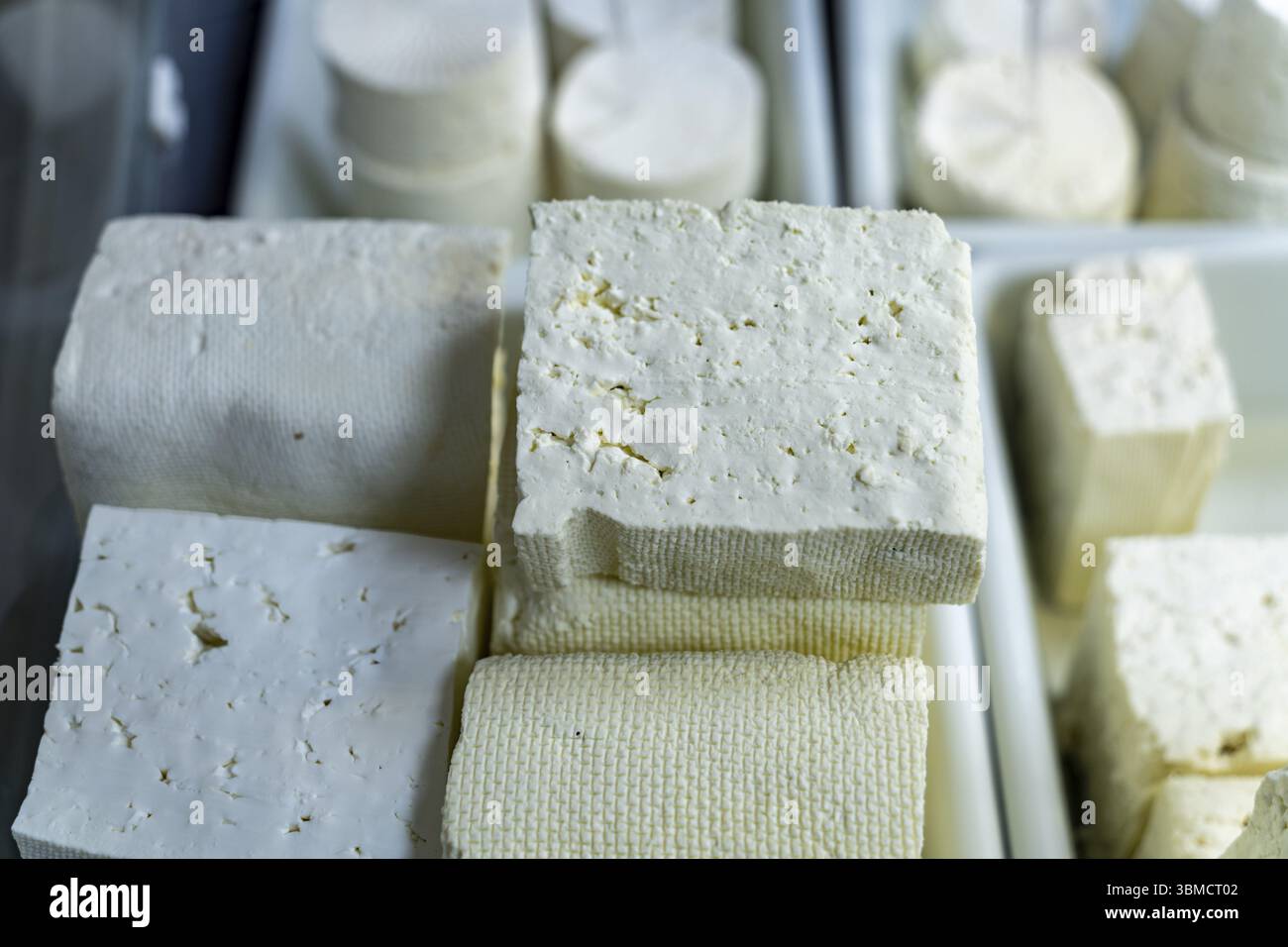 Magasin de fromage et de yaourt, marché des femmes, Sofia, République de Bulgarie Banque D'Images