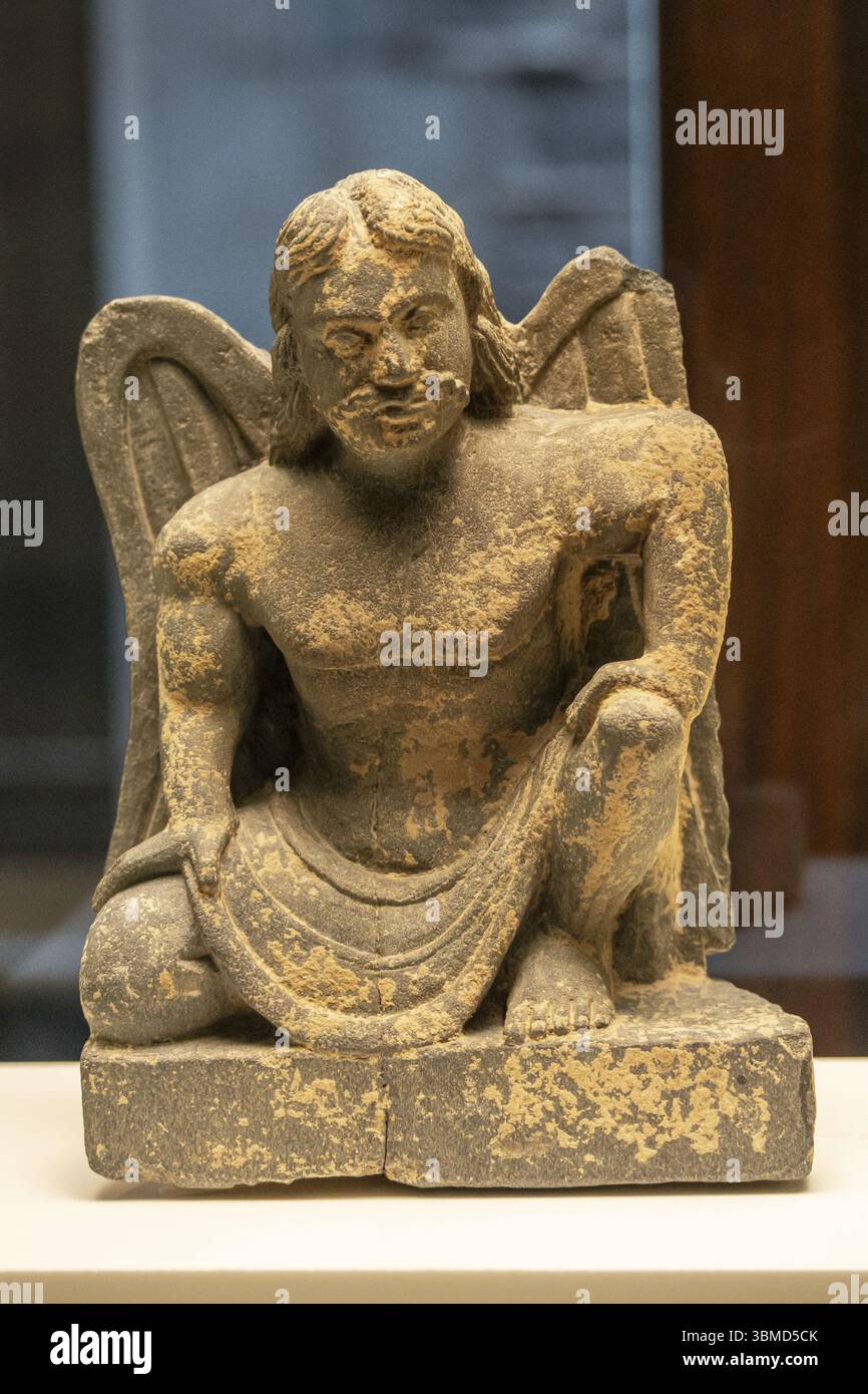 Atlas ailé, Gandhara, Pakistan-Afghanistan, 1stâ€“IIIe siècles, schiste, MuEC, Barcelone, â€‹ â€‹ Catalogne, Espagne, Europe Banque D'Images