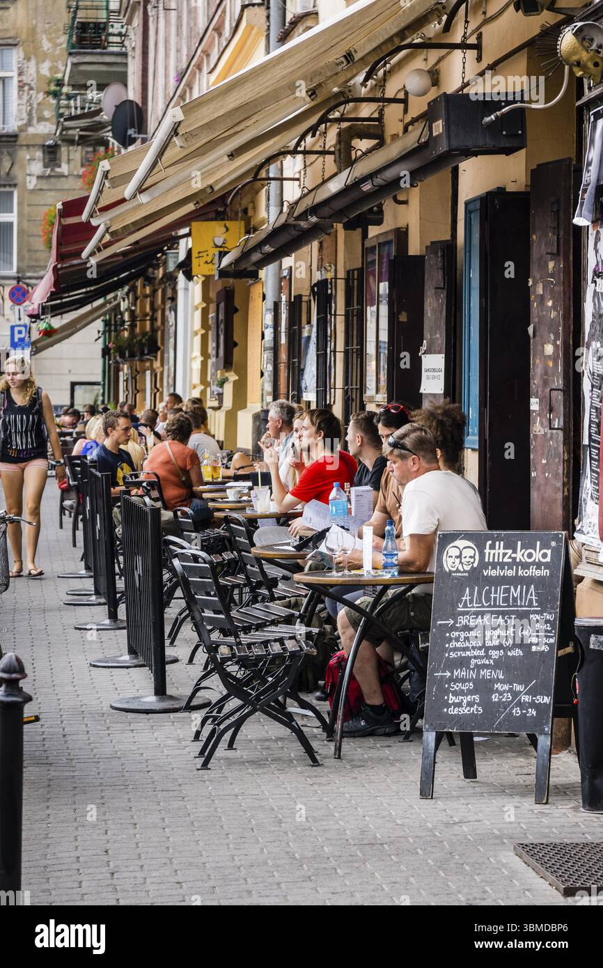 Restaurant dans la ville médiévale de Kazimierz, centre historique des Juifs, Cracovie, Pologne, europe de l'est, Europe Banque D'Images
