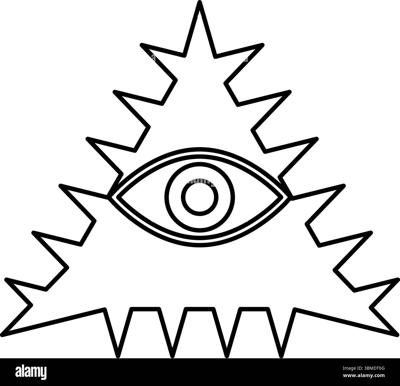 Mason symbole emblème occulte du triangle maçonnique Illuminati tous voyant l'œil de la vision providence signe sacré en pyramide dans le concept secret triangle Illustration de Vecteur