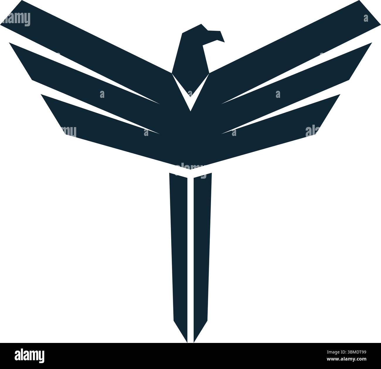 Logo épée aigle. Conception stylisée de logo vectoriel d'aigle et d'épée, symbole de force, de liberté et de noble puissance. illustration de logotype vectoriel. Illustration de Vecteur