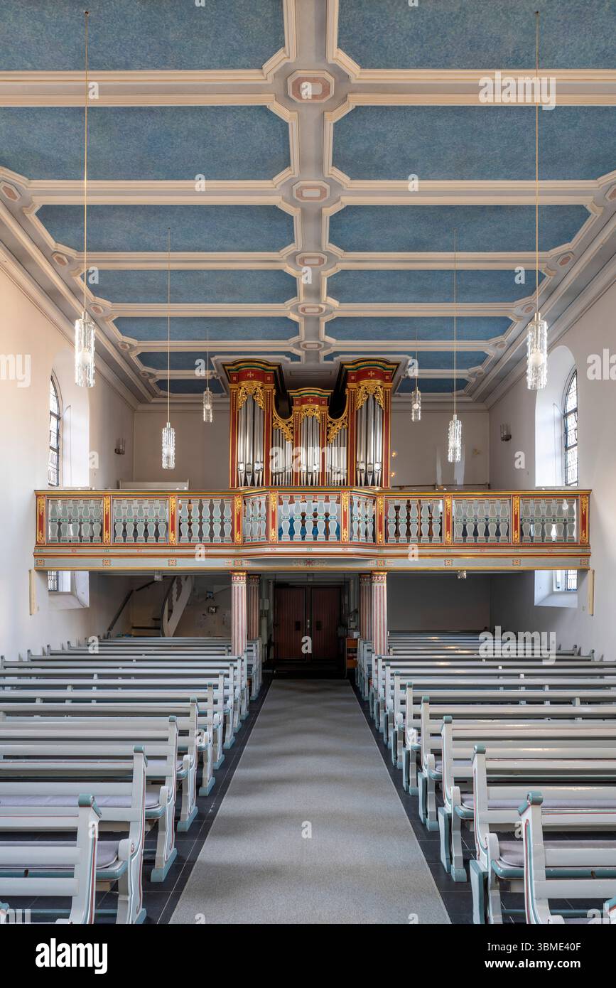 Kirchen im Rhein-Kreis-Neuss, Jüchen, EV. Hofkirchenanlage, Orgelempore Banque D'Images