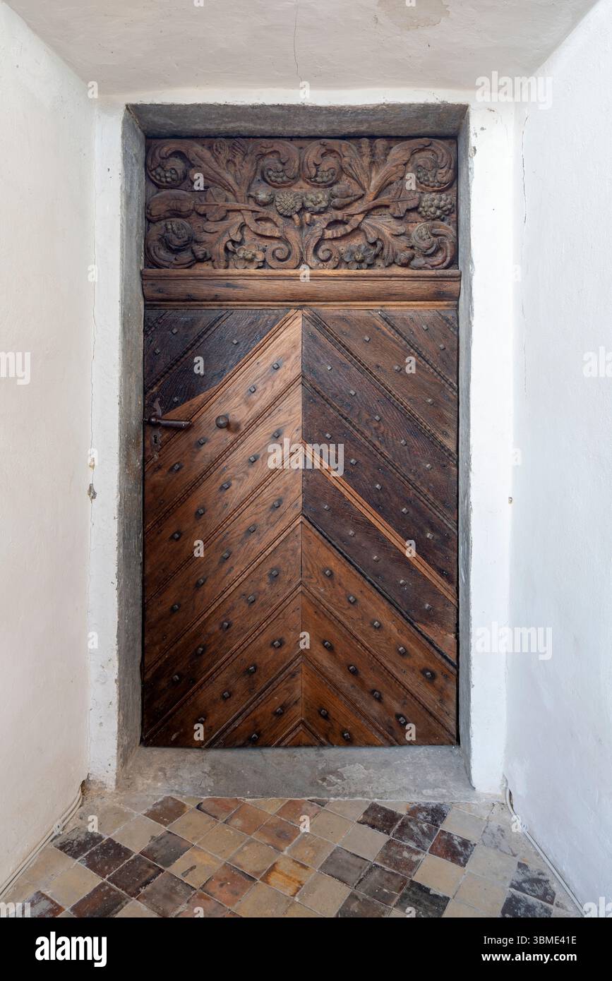 Kirchen im Rhein-Kreis-Neuss, Korschenbroich-Liedberg, Burgkapelle, Innenraum, Tür zur Sakristei Banque D'Images