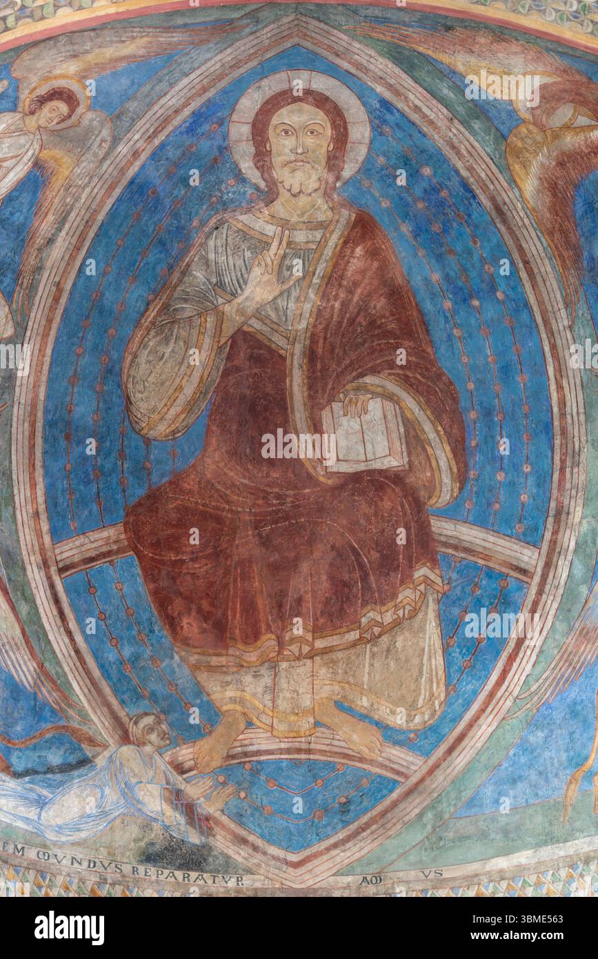 Kirchen im Rhein-Kreis-Neuss, Dormagen, Kloster Knechtsteden, Westchor mit romanischen Fresken Banque D'Images