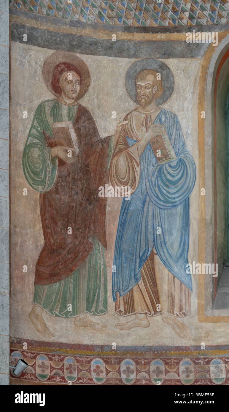 Kirchen im Rhein-Kreis-Neuss, Dormagen, Kloster Knechtsteden, Westchor mit romanischen Fresken Banque D'Images
