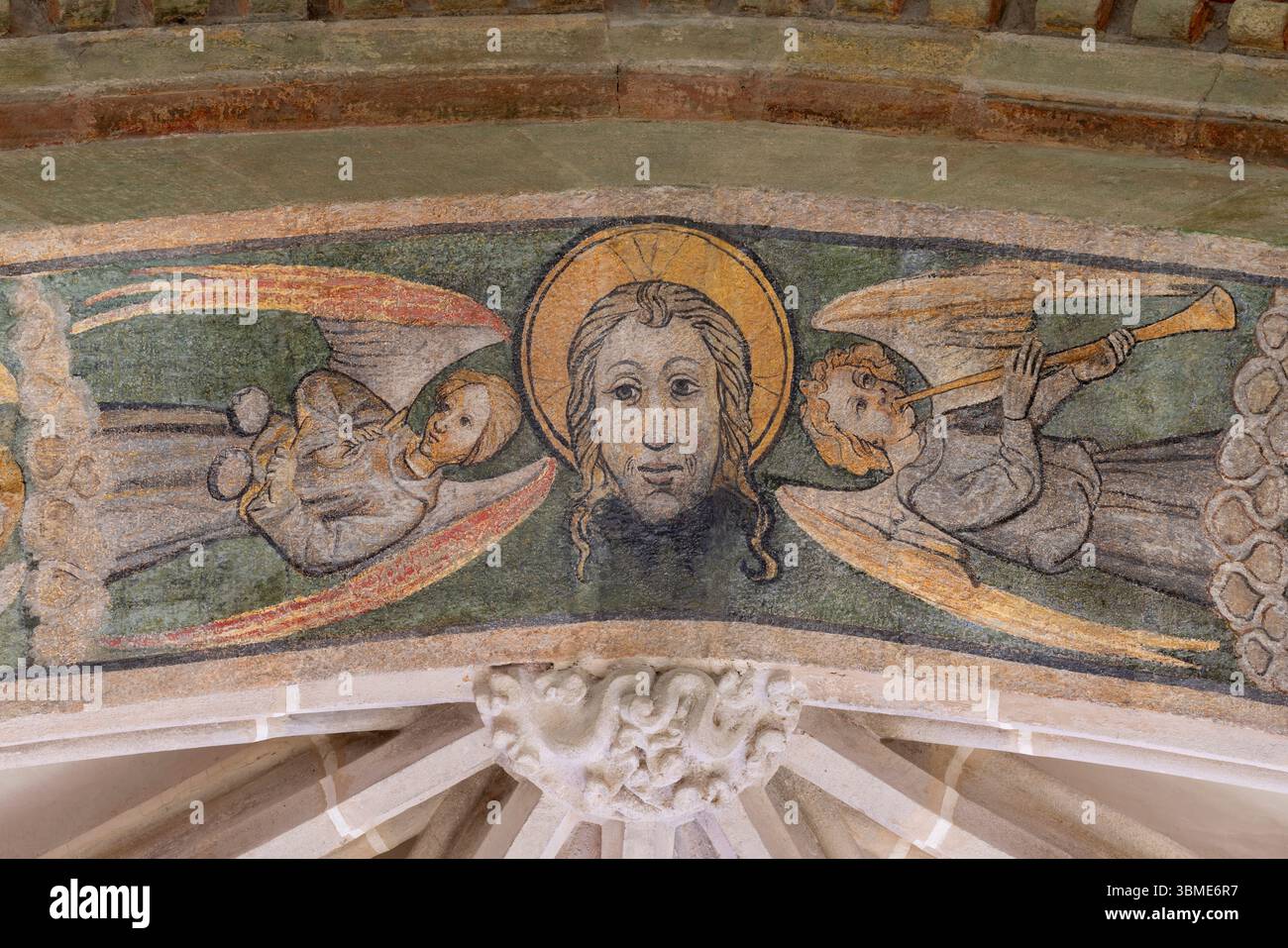 Autun, Kathedrale Saint Lazare, Cathédrale Saint-Lazare d'Autun, Fresko am Gurtbogen des südlichen Nebenchors Banque D'Images