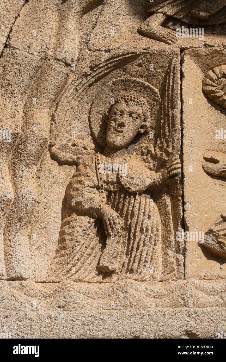 Ganagobie, Prieuré de Ganagobie, Westportal Banque D'Images