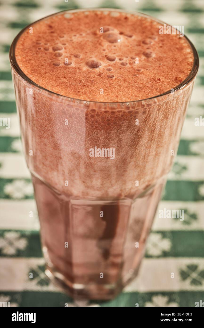 Une crème aux œufs au chocolat, une boisson traditionnelle de New York Banque D'Images