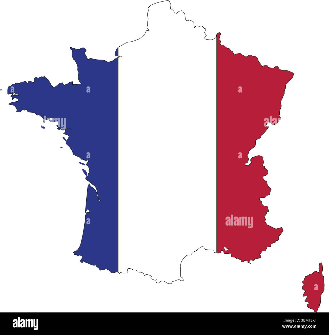 Carte vectorielle de France isolée sur fond blanc Illustration de Vecteur