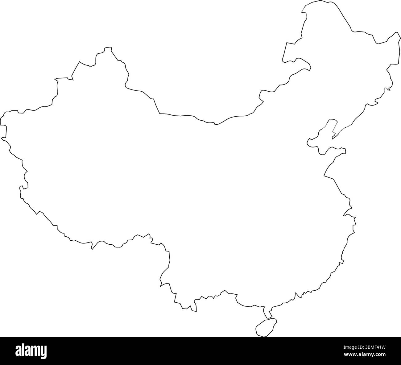Carte vectorielle de la Chine isolée sur un fond blanc Illustration de Vecteur