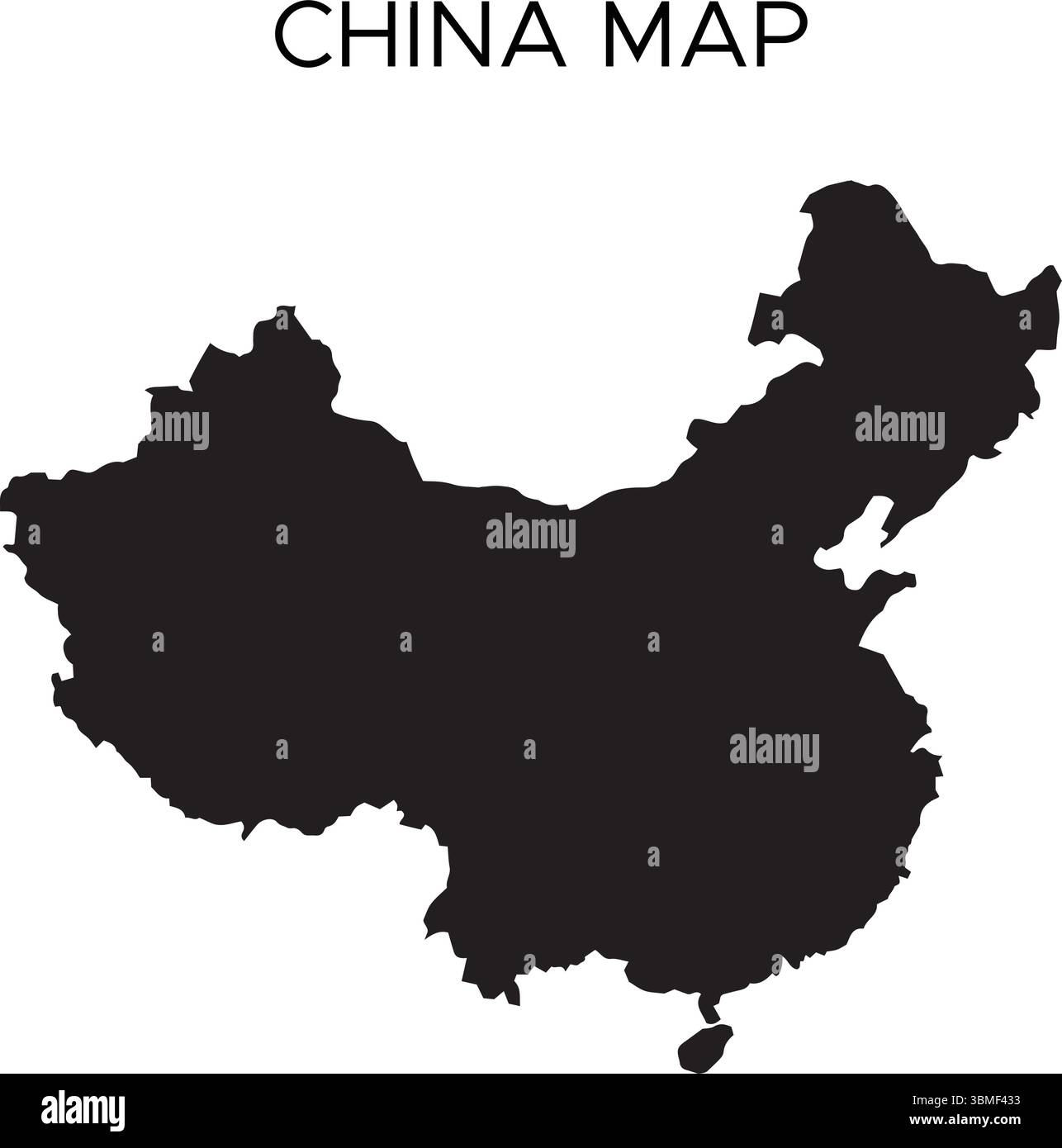 Carte vectorielle de la Chine isolée sur un fond blanc Illustration de Vecteur