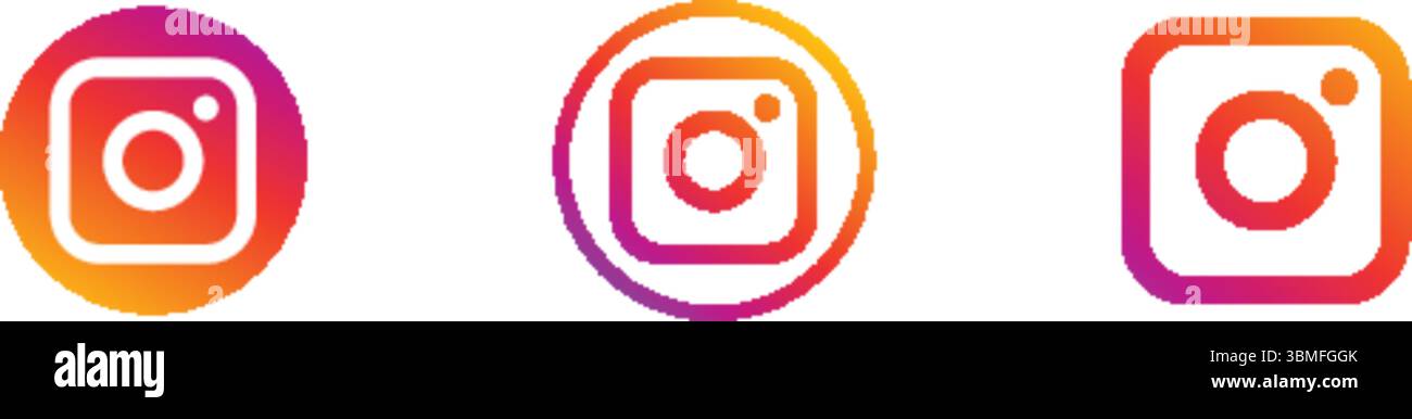 Logo Instagram dans différentes versions, logo vectoriel Instagram Illustration de Vecteur