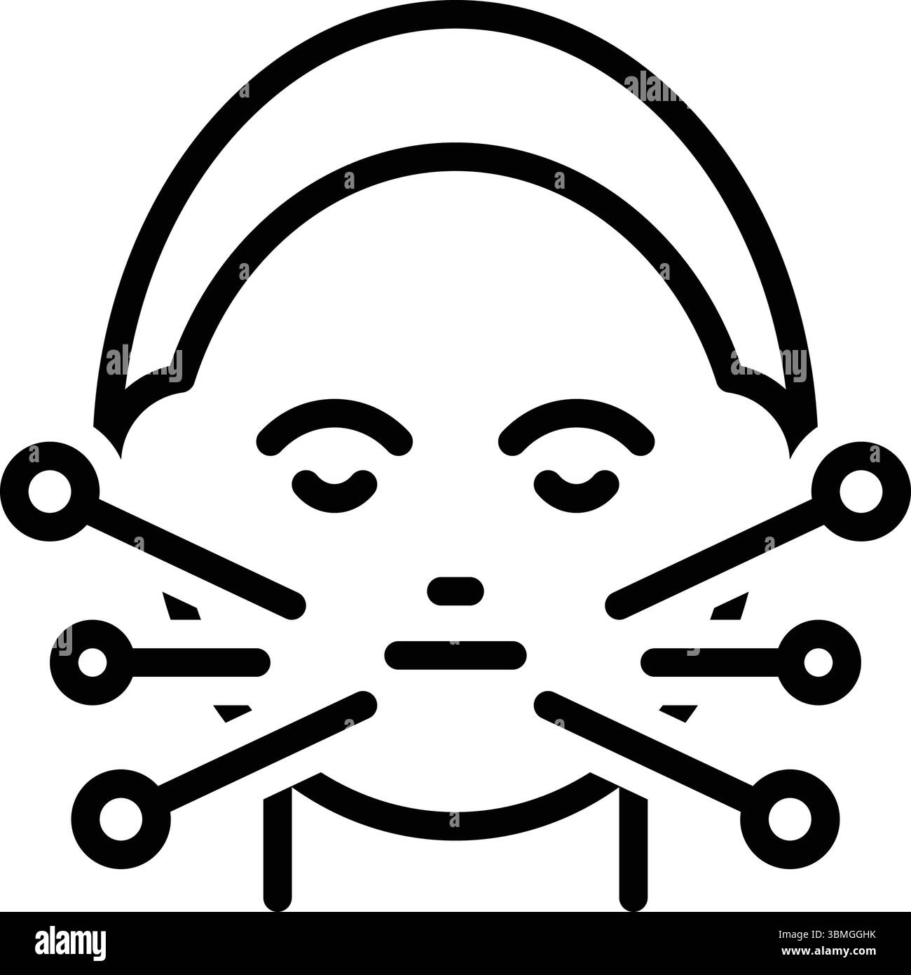 Icône pour l'acupuncture, aiguilletage sec Illustration de Vecteur