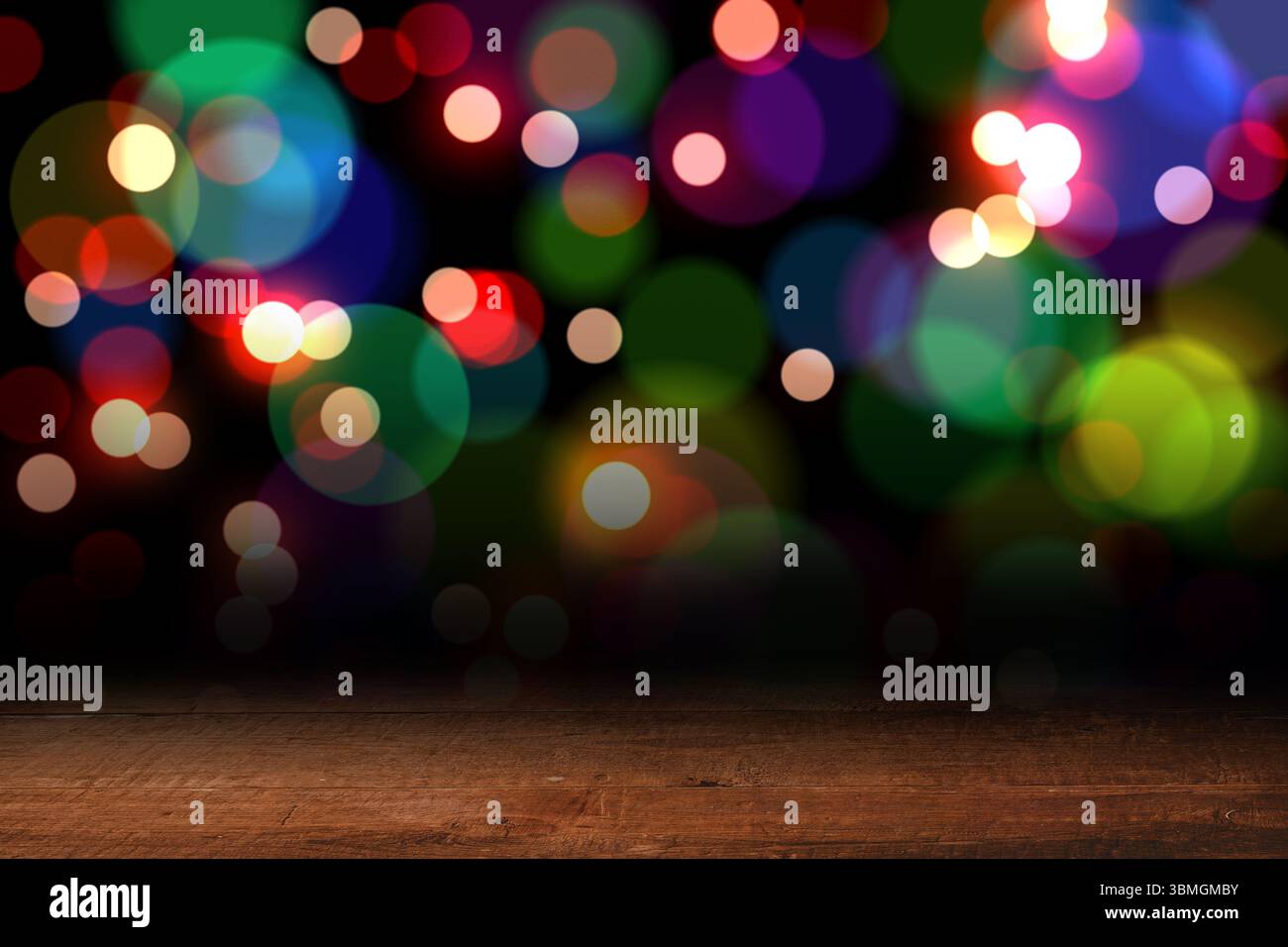 Design lumineux scintillant sur des planches Banque D'Images