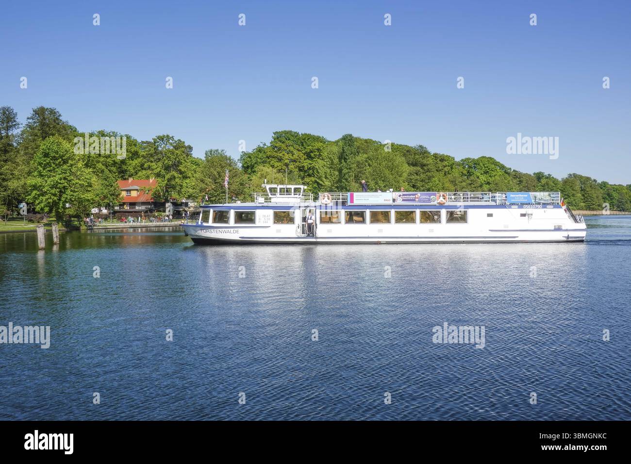 Bateau à vapeur Fuerstenwalde, Scharmuetzelsee, Bad Saarow, Oder-Spree district, Brandebourg, Allemagne, Europe Banque D'Images