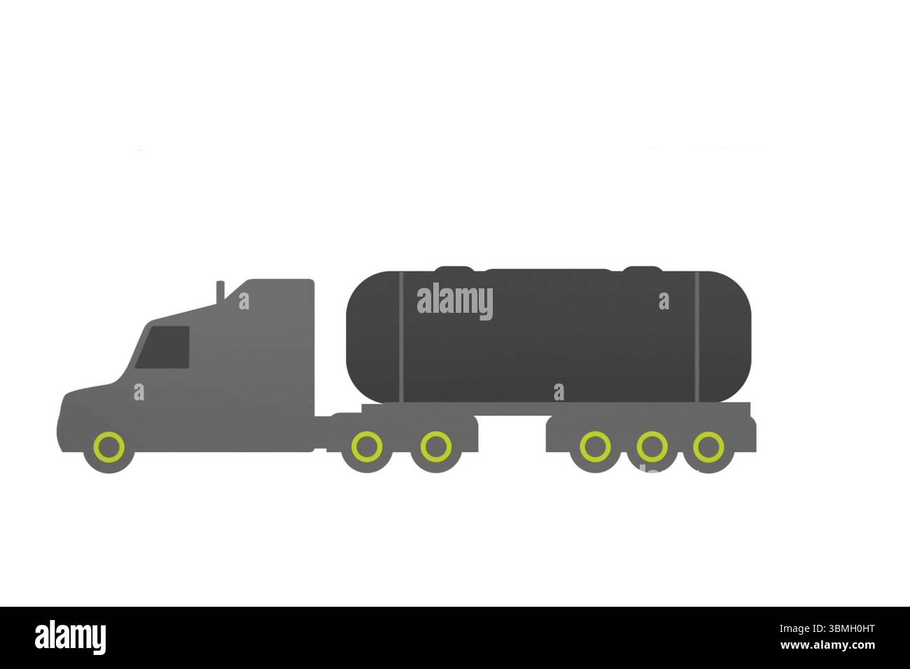 Un camion avec un camion-citerne. Transport de liquide inflammable. Le pétrolier Banque D'Images