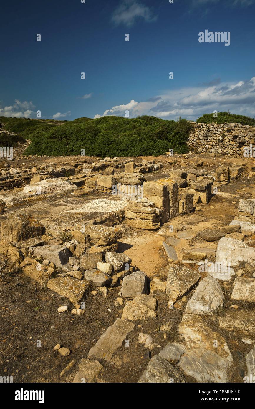 Basilique chrétienne primitive, site archéologique, sa Nitja. Cap Cavalleria Menorca. Îles Baléares. Espagne Banque D'Images