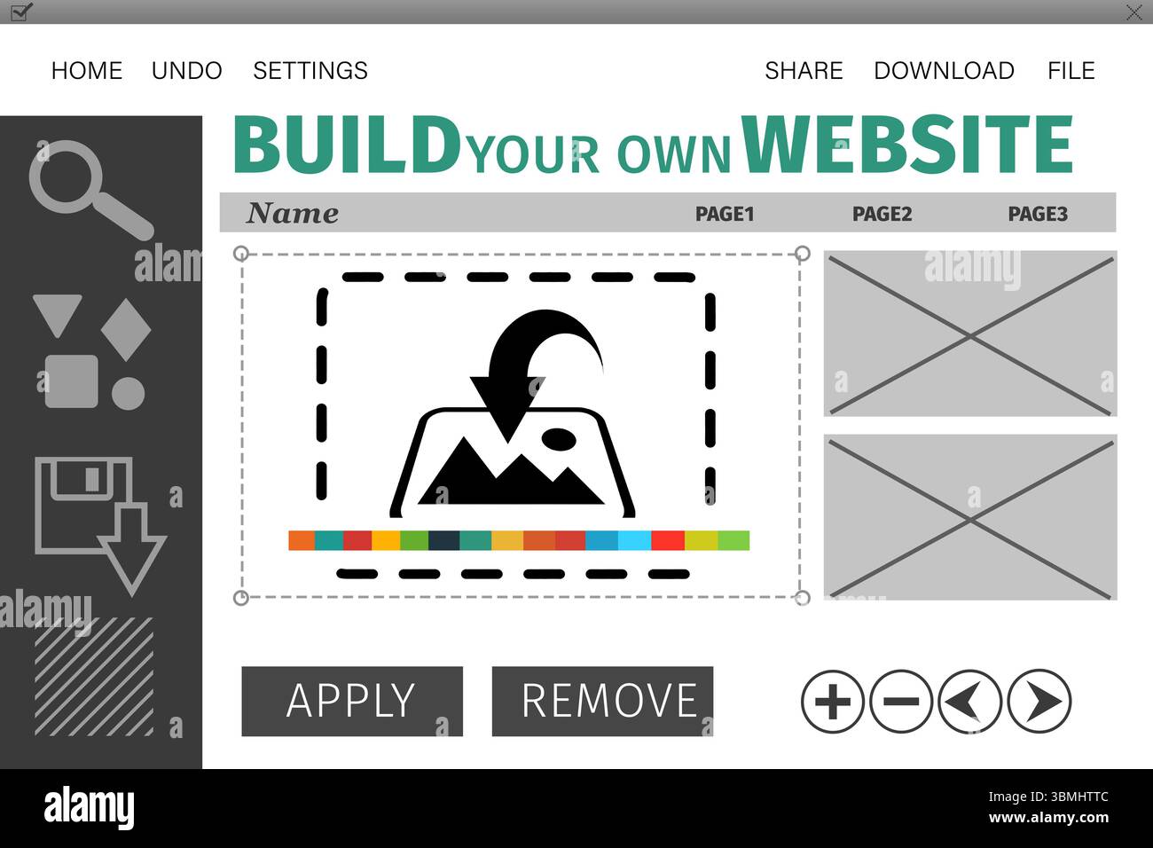 Image composite de l'interface du site de construction Banque D'Images