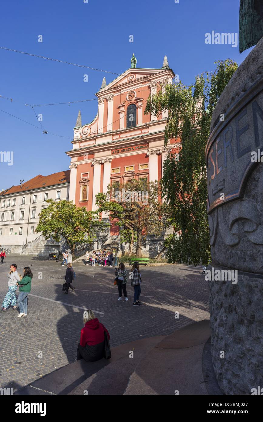 Église de l'Annonciation, PreTeren Square, Ljubljana, Slovénie, Europe centrale, Europe Banque D'Images